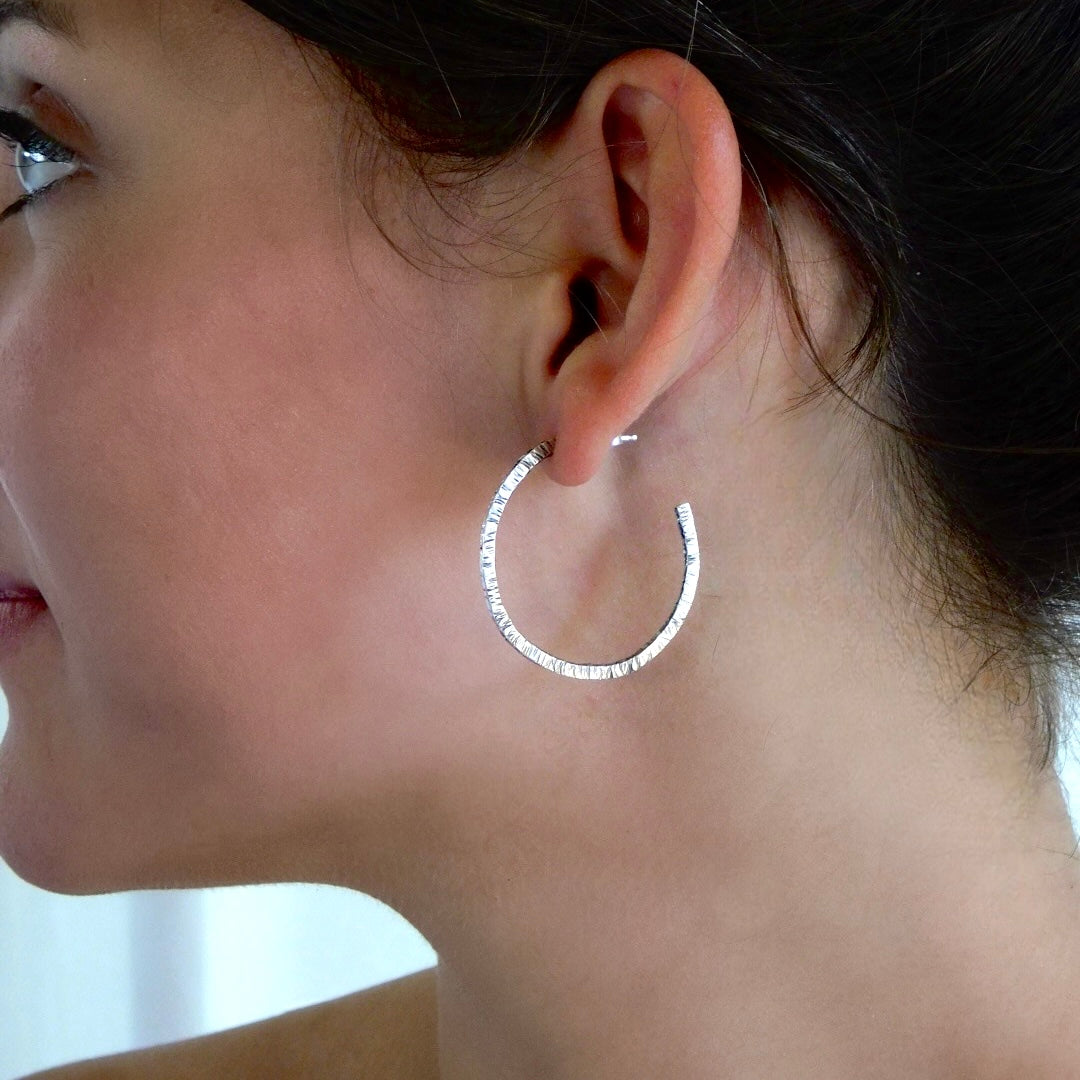 Hammered Hoop Earrings