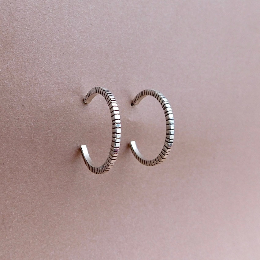 Large thin silver hoops