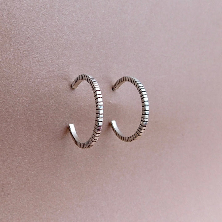 Large thin silver hoops