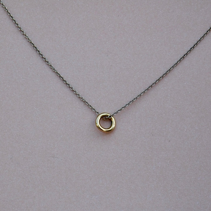 Una Circle Necklace Two Tone Small