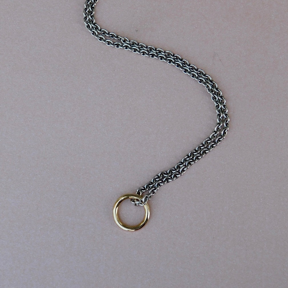 Una Circle Necklace Two Tone