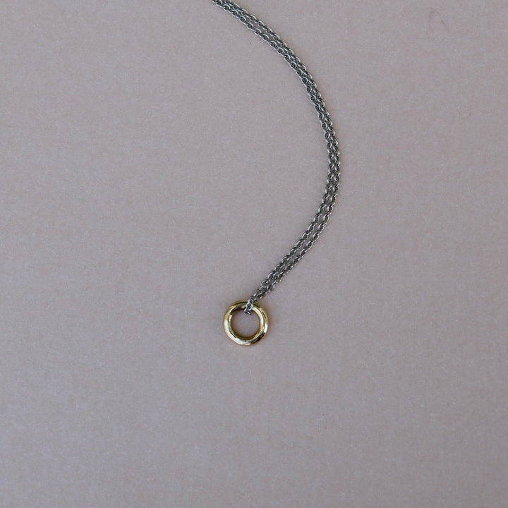 Una Circle Necklace Two Tone Small