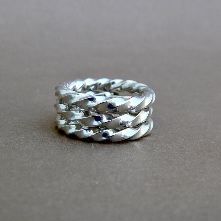 Square Twist Stack ring