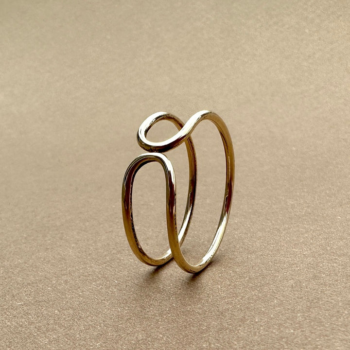 Gold Long Link Ring