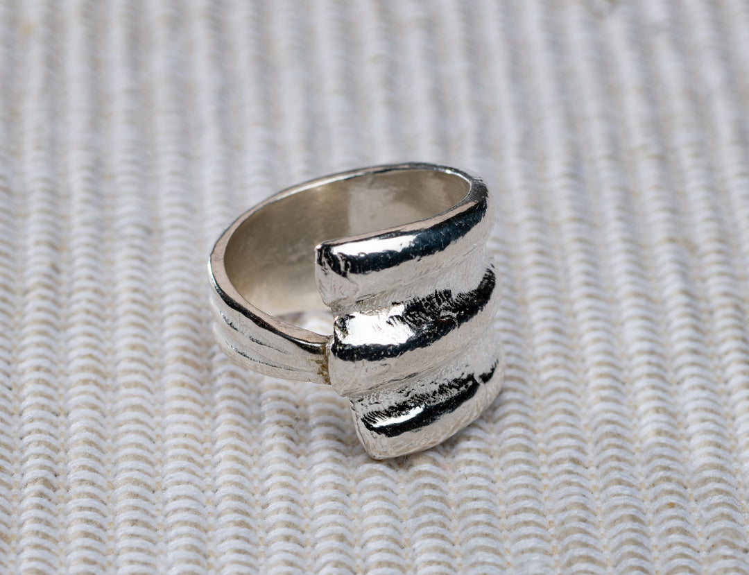 Large Scallop Silver Wrap Ring