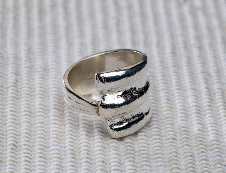 Large Scallop Silver Wrap Ring