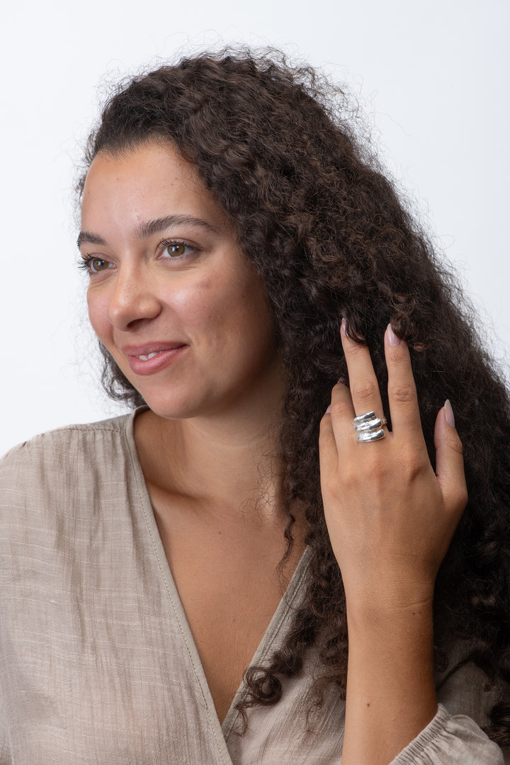 Large Scallop Silver Wrap Ring