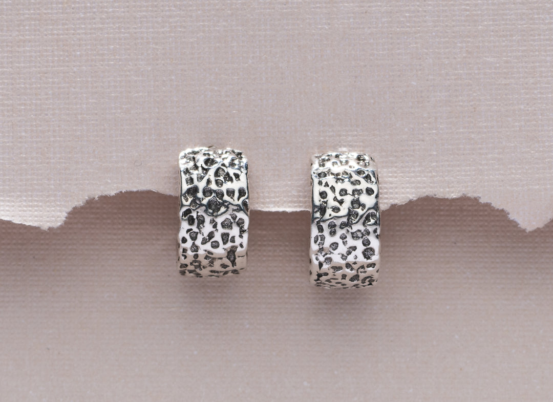 Coral Silver Hoop Earrings | Small