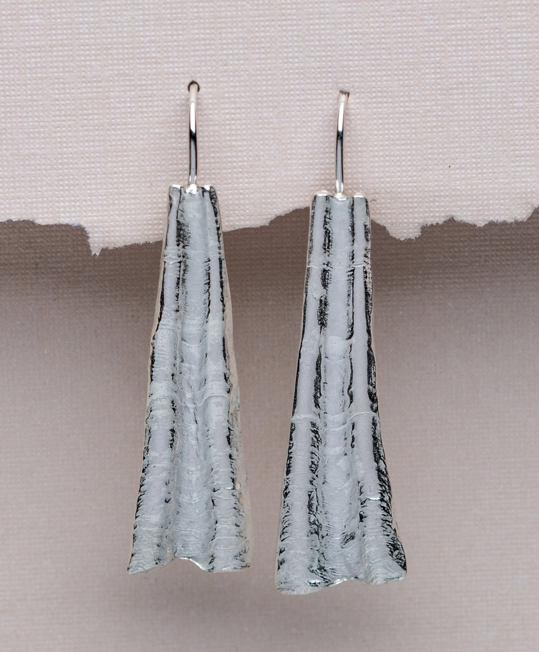 Scallop Silver Drop Earring | Small