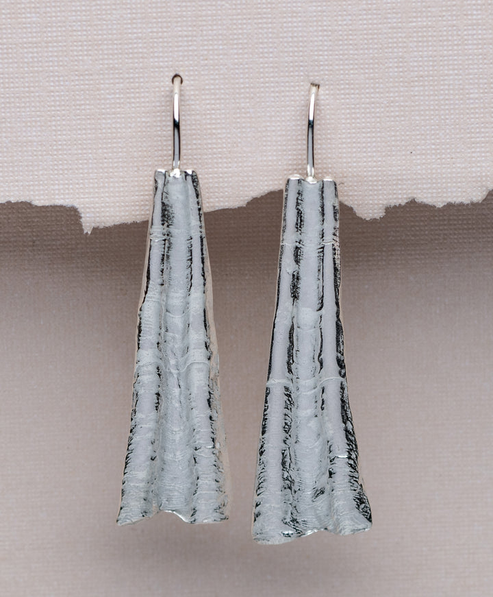 Scallop Silver Drop Earring | Small
