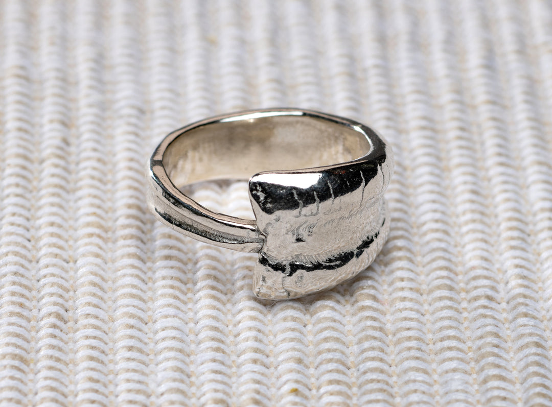 Small Scallop Silver Wrap Ring