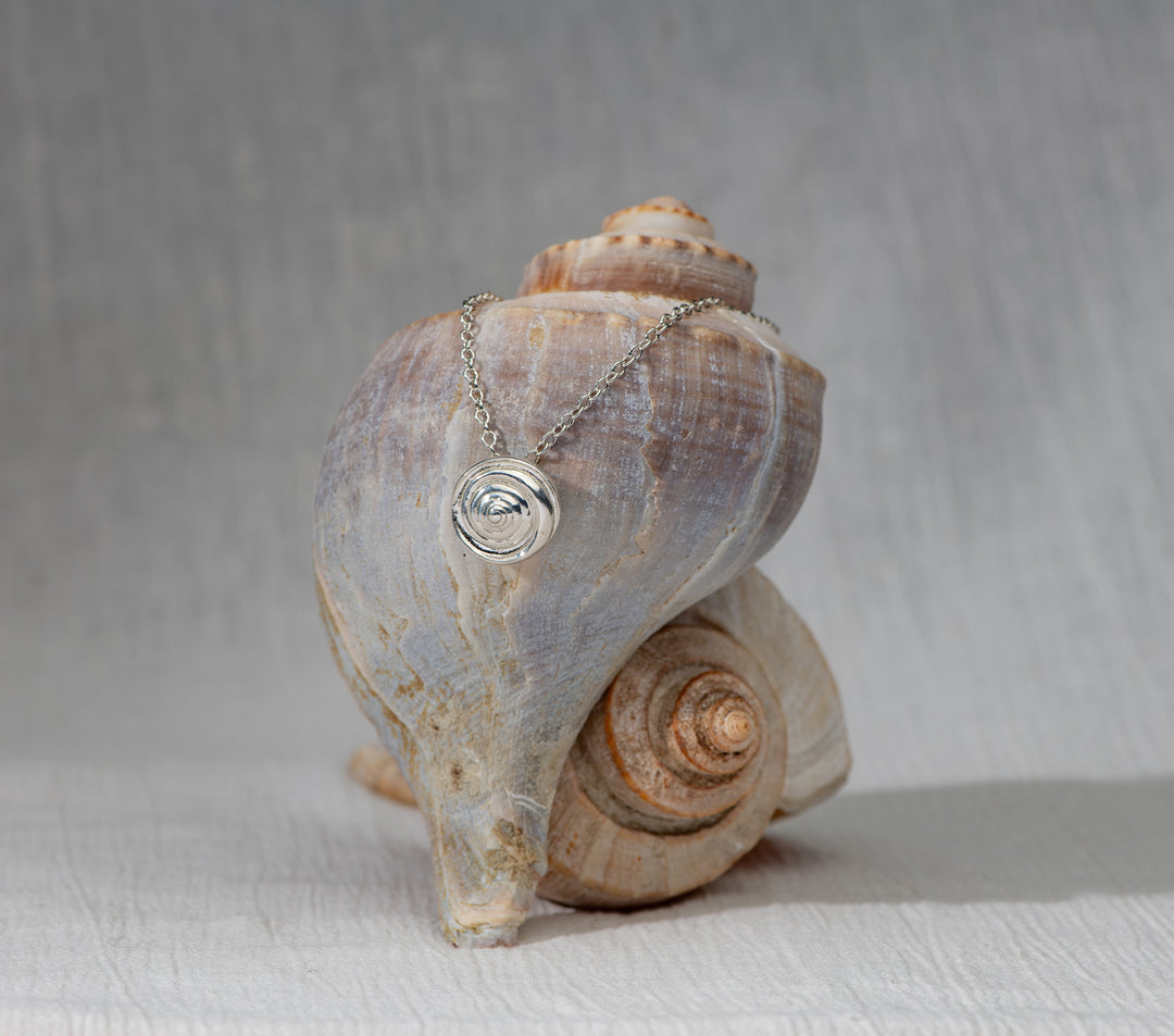 Swirl Shell Silver Necklace