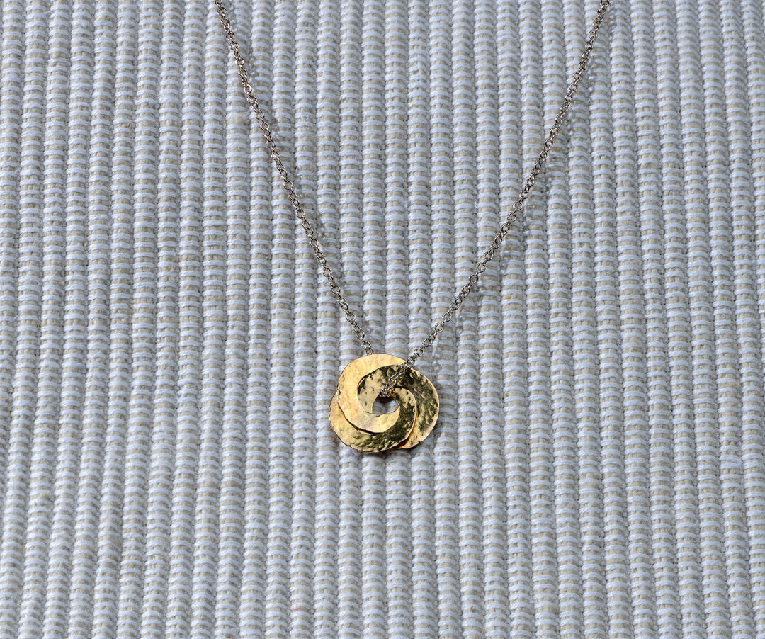 Tri Two-Tone Gold and Silver Necklace