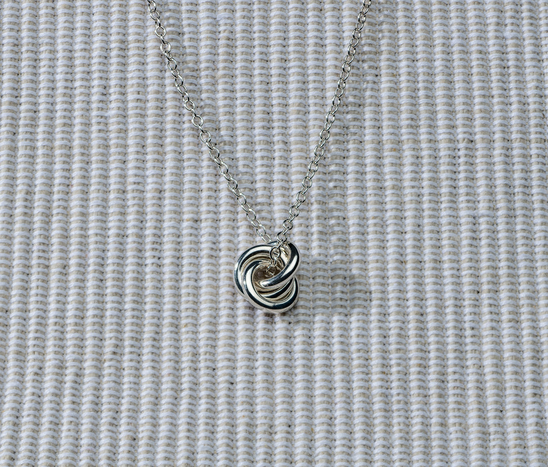 Tri Silver Knot Necklace