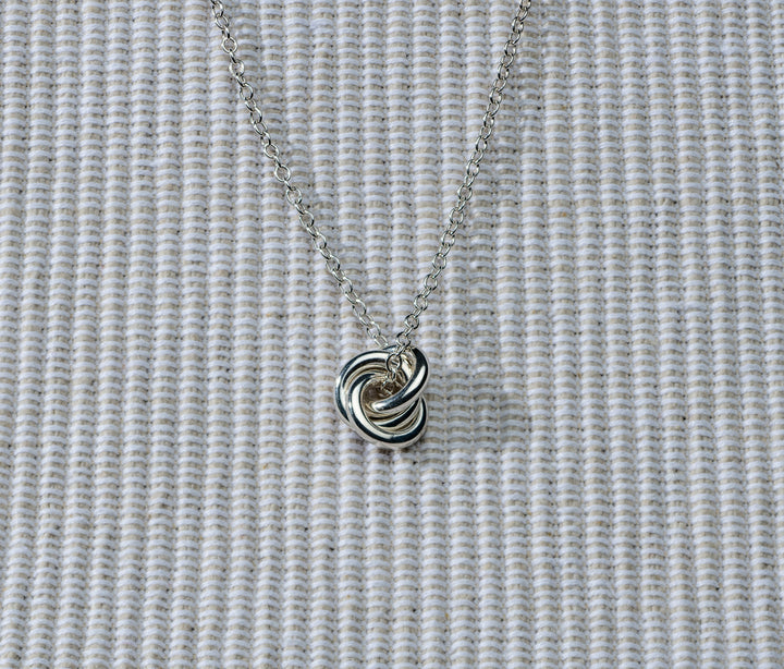 Tri Silver Knot Necklace