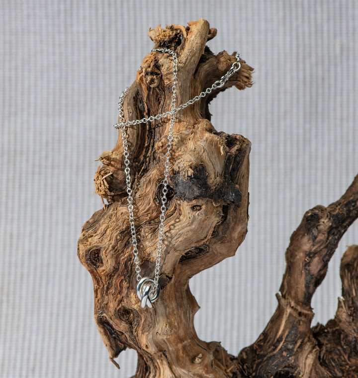Tri Silver Knot Necklace