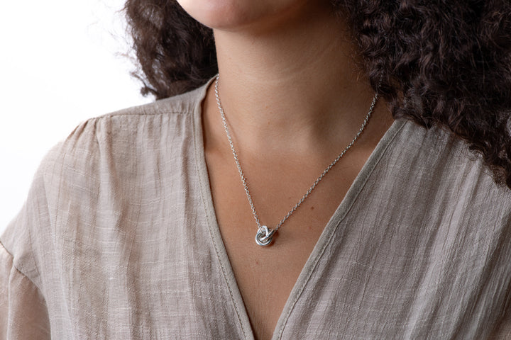 Tri Silver Knot Necklace