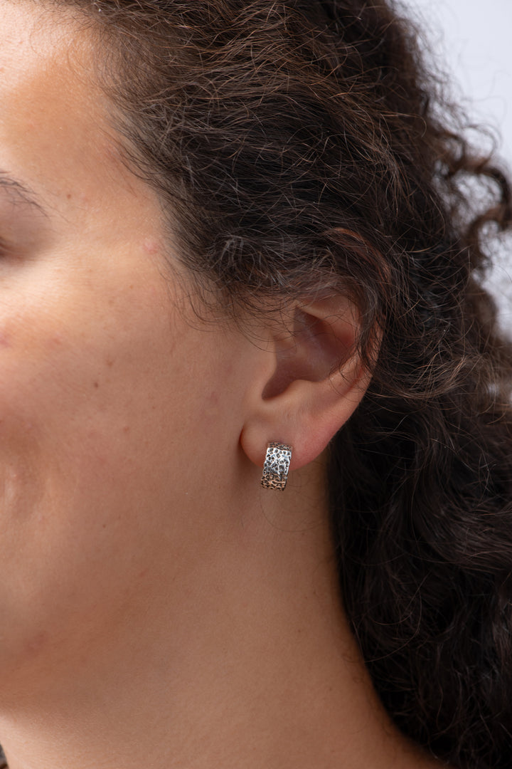 Coral Silver Hoop Earrings | Small